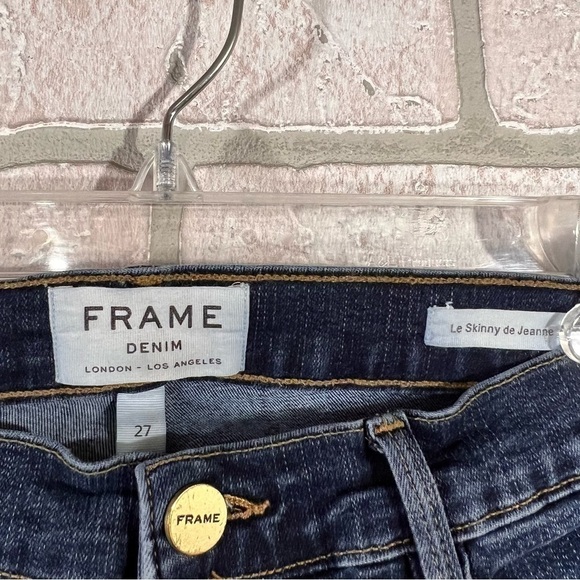 Frame Le Skinny de Jeanne Cascade Hem Jeans in Farrell Wash Size 27 - Picture 10 of 11
